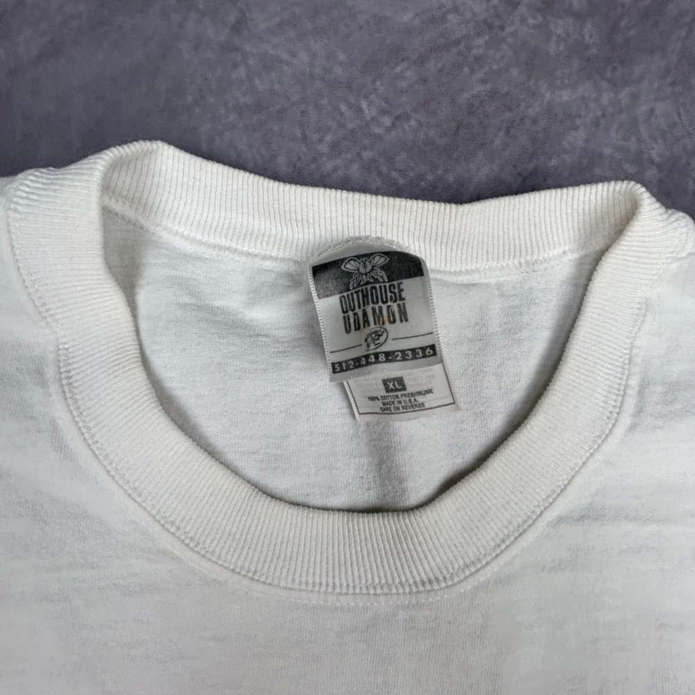 Vintage 90s Whoop Ass Inc Graphic T Shirt Mens XL White Skater Streetwear Boxy - Picture 4 of 8